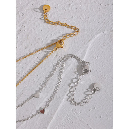 Yhpup Rust Proof Stainless Steel Heart Chain Anklet Gold Silver Color 18K PVD Plated Summer Fashion Jewelry for Women