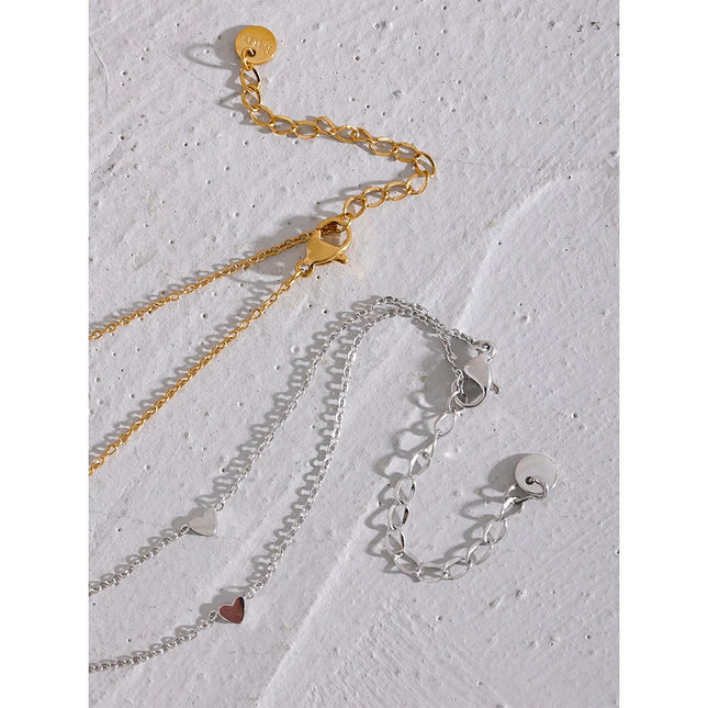 Yhpup Rust Proof Stainless Steel Heart Chain Anklet Gold Silver Color 18K PVD Plated Summer Fashion Jewelry for Women