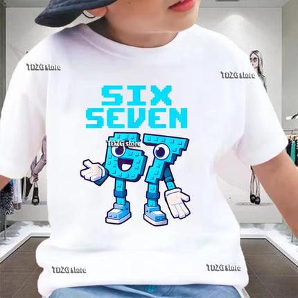 Summer Funny Six Seven 67 Digit Print Children's T-Shirt Casual Cotton Boys Short Sleeve Fashion Comfortable Kids Sport Clothes