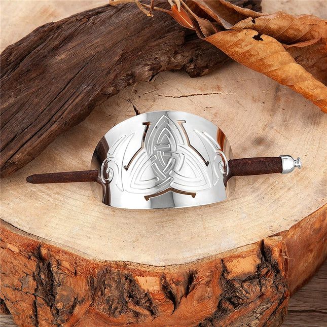 Vintage Norse Mythology Goddess Hairpins Women Stainless Steel Solid Wood Valknut Hair Slide Stick Viking Headdress Girl Jewelry