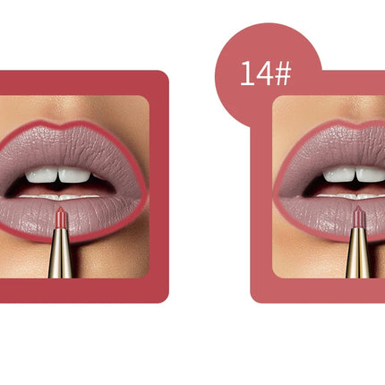 2 IN 1 Lip Liner Waterproof Matte Lipstick Pencil Sexy Red Long Lasting Lipliner Makeup Cosmetics