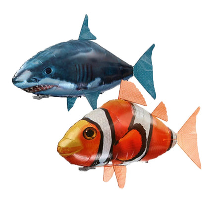 Creative Remote Control Flying Fish Shark Clownfish Electric Air Inflatable Flying Fish Party Decoration RC Animal Toy For Kids