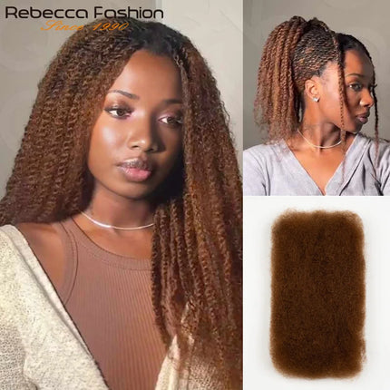 Soft and Lightweight Afro Kinky Bulk Hair 100% Human Hair with Natural Texture, Comfortable & Long-Lasting Use 16A Virgin Hair