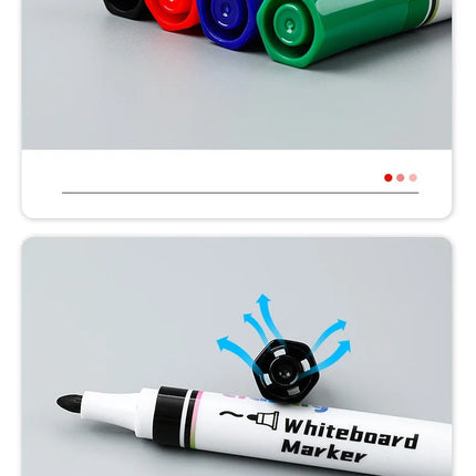 1/4pcs White Board Marker Pens Erasable Water-Based Marker Pens For Teaching Recommended Office Supplies A7932