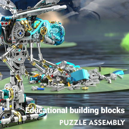 866 PCS electric building blocks toy set, insect series mechanical dragonfly ornaments model assembly, boys' holiday toy gift