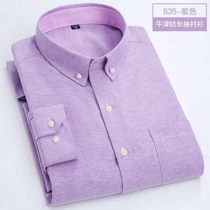 Men's Long Sleeve Shirt Non-Ironing Oxford Spinning Spring Summer Autumn Slim Casual Comfortable All Fashion Fast Color Shirt