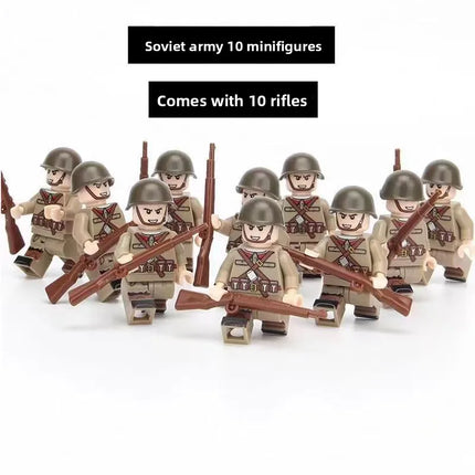 Building blocks World War II soldier figures, marine humanoid dolls educational toys mini figures birthday gifts cartoon figures
