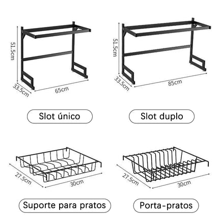Stainless Steel Kitchen Storage Rack with Drainage System for Sink, Dishwasher Organized for Cups and Cutlery