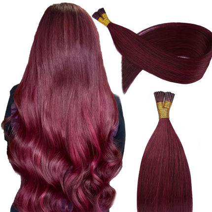 I Tip Hair Extension Straight Human Hair Extension 0.8g/ 1g/Strand 50pc/Set Capsule Keratin Natural Fusion Human Hair Extension