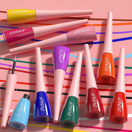 Matte Dark Green Liquid Eyeliner Pencil Waterproof Makeup Colorful Liquid Eye Liner Ultra-thin Long-Lasting Quick-Dry Eye Liner