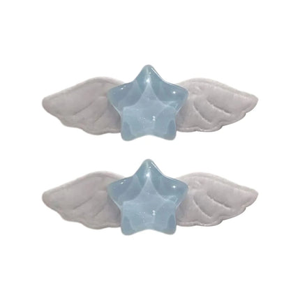 2pcs Cute Hairpins Sweet Hair Barrettes Y2K Pill Star Wings Hair Side Clip