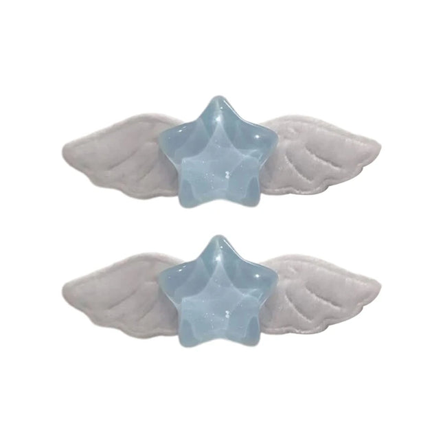 2pcs Cute Hairpins Sweet Hair Barrettes Y2K Pill Star Wings Hair Side Clip