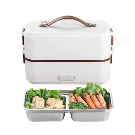 Food Warmer Heated Rice Cookers Portable Car Electric Steamed Cooking Lunch Box Mini Heating 2 Layer Minimalist Multifunction