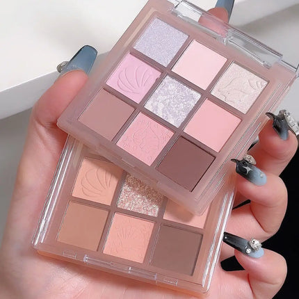 DIKALU New Shell Nine Color Eyeshadow Plate Powder Purple Low Saturation Earth Blush High Light Lying Silkworm Brightening Compr