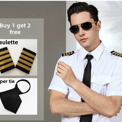 Air Force Pilot Uniform Men's Shirt Flying Clothes Nightclub Aviation Clothes Engineer Military Uniform Square Collar Other Mate