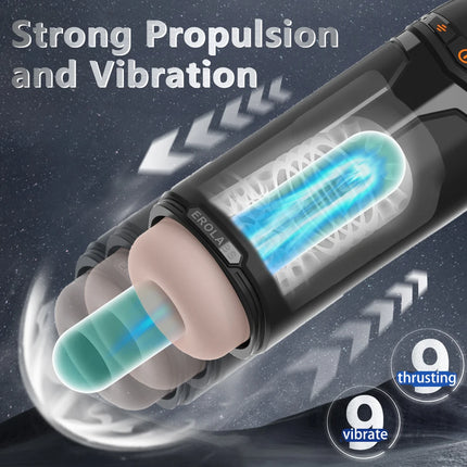 Automatic Male Masturbator Penis Pump with Sucking Vibrating Thrusting Sex Toys for Men Stroker Penis Stimulation LED Display