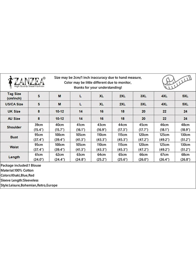 ZANZEA 2023 Summer Women Tanks Camis Cotton Sleeveless Printed Oversized Tops Baggy O-Neck Floral printed Blusas Tunic Tee