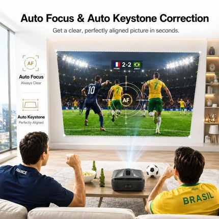 Netflix Certified 4K Smart Projector Native 1080P Dolby Audio WiFi6 Bluetooth Auto Focus Auto Keystone HDR Home Theater HDMI