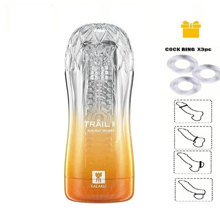 Male Masturbator Cup Soft Pussy Sex Toys Transparent Vagina Adult Endurance Exercise Adult supplies Vacuum Pocket Cup for Men