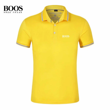 New men's high-quality short sleeved polo shirt, summer fashion, casual, breathable, sweat absorbing, cool and versatile top