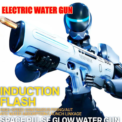 Pulse Continuous Firing Watergun Electric Water Gun Powerful Water Spray Large Capacity Automatic Water Absorption Squirt Gun