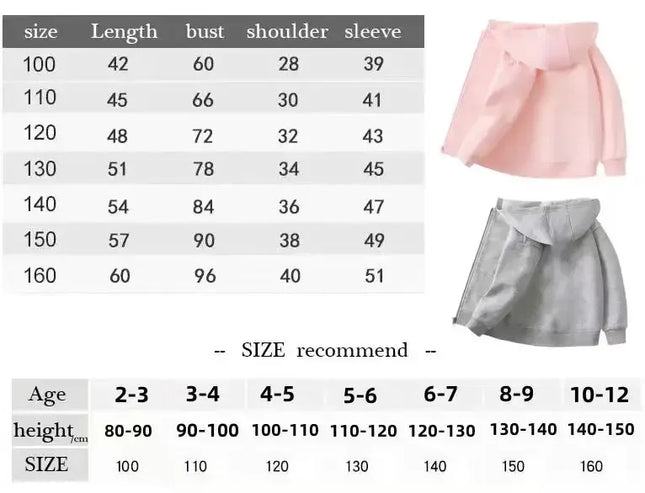 High quality boys and girls zipper hoodies, skin-friendly and warm in spring and autumn