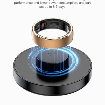 R10 Smart Ring Men Women with Wireless Charging,Health Sleep Monitor,5ATM Waterproof,Multi-sport Mode For Xiaomi Samsung Phone