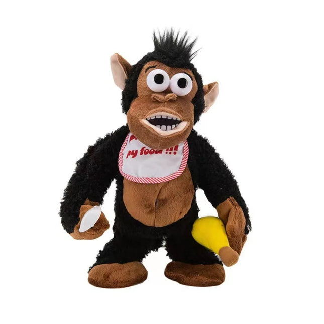 Crying Gorilla Electric Moving Monkey Eating Banana Collection Magnetic Monkey Appease Soft Guarding Food Car Home Gift