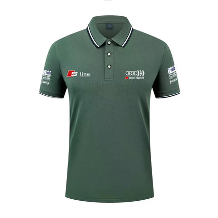 2026 Summer Trend Audi Printed Custom Car Modified Polo Shirt Men's Cotton Sleeveless T-Shirt Carro Personalizado Camisa Polo Ma