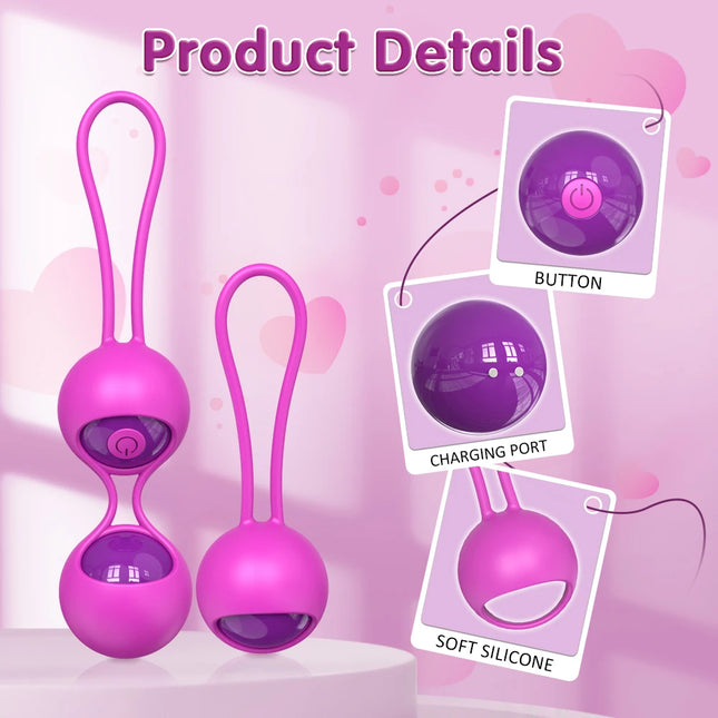 Sexy Adult Kegel Balls Vibrator Sex Toys For Woman Vibrating Egg Vaginal Tightening Shrinking Ball Geisha Kegel Ball Chinese Balls