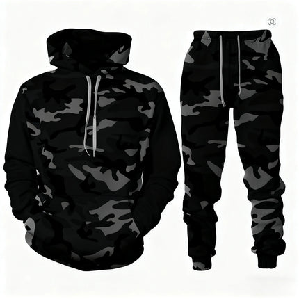 2026 Camouflage Hoodie Two Piece Hoodie Pant Sets Santa Claus 3d Print Set Men Women Fashion Hoodie+Pant Jogging Suits