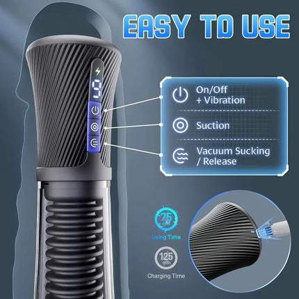 Male Masturbator APP Control Penis Pump Transparent Visual Male Sex Toys for Men Vibrating Spring Power Suction Masturbation 18+