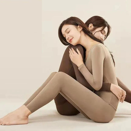 2 Pieces Women Thermal Underwear Trousers Suit Skin Care Clothes Autumn Clothes Seamless Thermo Clothing Top Tights