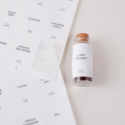 Waterproof Label Sticker Set Kitchen Jar Spice Bottle Label Stickers Kitchen Tabletop Storage Classification and Organization