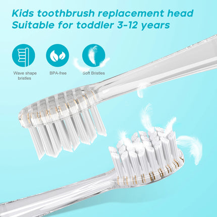 Seago Replacement Brush Heads for SG-2139, SG-513, and SG-977 Electric Toothbrush - Soft Bristles, Pack of 4 (Model H923)