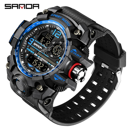SANDA G style New Men's Watch 50M Waterproof Sports Military Quartz Watch For Male Electron Digital Wristwatch Reloj De Hombre