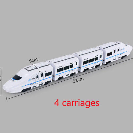 Kids DIY Simulation High Speed Railway Train Toy Car Electric Sound Light Model Train Educational Toys for Boys Girls Gift