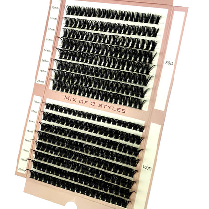 HBZGTLAD 16 Rows 5D Fluffy Cluster Lashes 60D-100D Mix Natural Thick Eyelash D/DD Individual Lashes 10-20mm DIY Lash Extensions