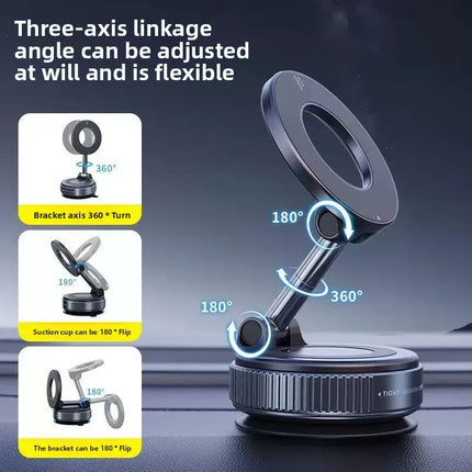 Strong Magnetic Phone Holder Foldable Design 360° Adjustable Vacuum Car Mount For Cell Phone For iphone Live Streaming