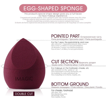 IMAGIC 10PCS/KIT Makeup Sponge Soft For Foundation Concealer Cream Wholesale Healthy Latex Smooth Wet And Dry Women Makeup Tool