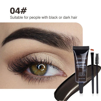 4 Color Waterproof Eyebrow Enhancer Cream with Brush Makeup Lasting Fast Tint Easy Dye DIY Natural Brow Tattoo Pigments Cosmetic