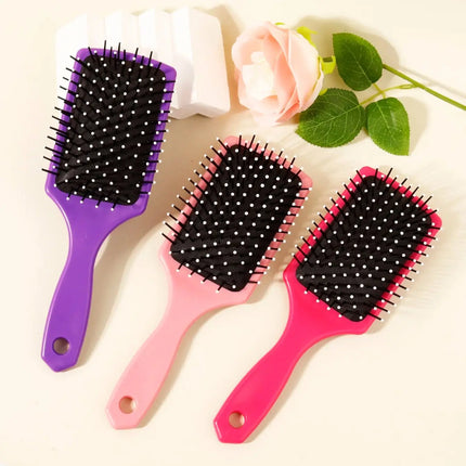 1PC Airbag Massage Hair Brush – Exfoliating Anti-Static Comb with ABS Plastic Handle, Styling Tool for Real Hair Wigs