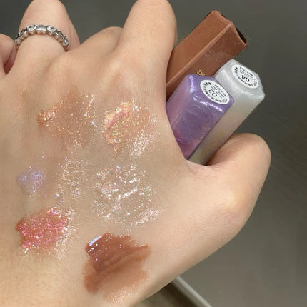 Cizn Galaxy Qin Lip Gloss Moisturizing and Long-Lasting Fine Shimmer Plumping Lip Gloss Mirror-Like Water Gloss Daily Lipstick Cosmetics Same Style as Girl Groups