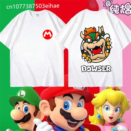 Super Mario Yoshi T-Shirt 2026 New Summer Unisex Casual Streetwear Kids & Adults Mario & Yoshi Front Back Print Tee