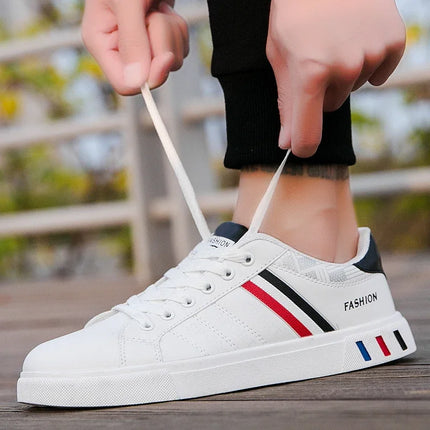 2024 Men's Casual Sneakers New Fashion Lace-up White Shoes Student Comfort Sports Plus Size Vulcanized Shoes Zapatillas De Hombre