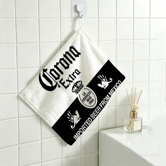 C-Corona E-Extra Beer Polyester Cotton Daily Towel, Hanging Kitchen Hand Wiping Cloth, Durable For Whole House Use