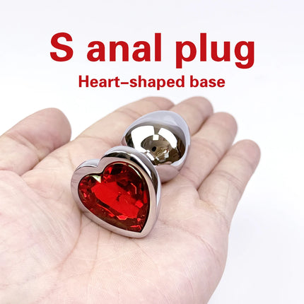 Metal Heart-shaped Butt Plug G-spot Massagers Masturbation Tools Beginner Anal Plug Adult Couple Sexual Health Adult Sex Toys
