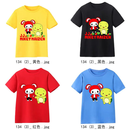 Kids Maizen JJ and Mikey T Shirt Boys 100% Cotton Cartoon Tee Girls YouTube YouTuber Printed Top Wish Asha Children Clothes