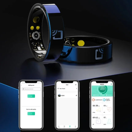 NFC Smart Ring Men Women Heart Rate Health Monitor Sleep Monitors Smartring IP68 Waterproof Multi-sport Mode 7MM Ultra Thin Ring
