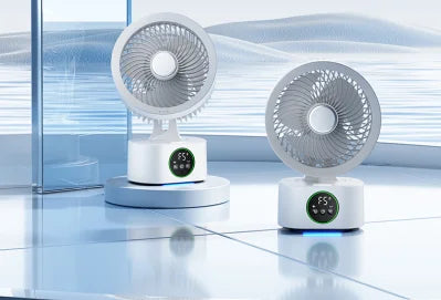 Portable Rechargeable Wall Hanging Fan, Foldable Shaking Head Fan with Remote Control and Night Light, Household Air Cooler